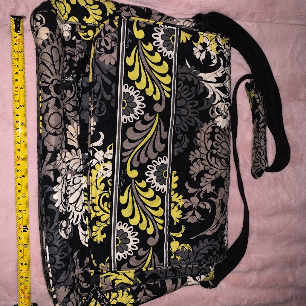 Vera Bradley Black And Yellow Floral Laptop Bag